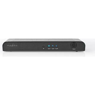 Nedis HDMI ™ switch | 3-Port port(s) | 3x HDMI ™ -indgang | 1x HDMI™ Output | 4K@60Hz | 18 Gbps | Fjernstyret | Metal | Antracit
