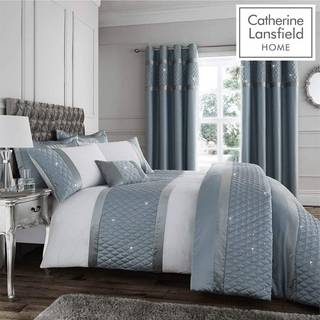 Catherine Lansfield Catherine Lansfield Teal Blue Sequin Cluster Duvet Cover and Pillowcase Set