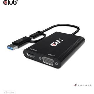 CLUB 3D Usb Gen1 Type-C/-A To Dual