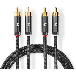 Nedis Premium Stereo Phono kabel - Metalgrå - 5 m