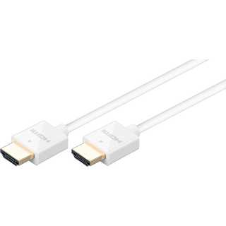Tyndt HDMI kabel - 4K/30Hz - Guldbelagt - Hvid - 2 m