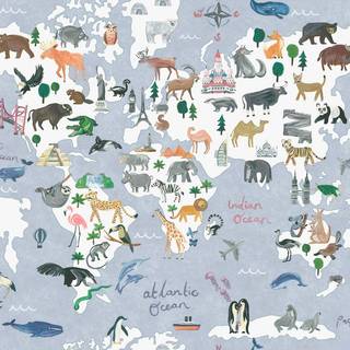Albany Wallpaper Animal Maps 13250