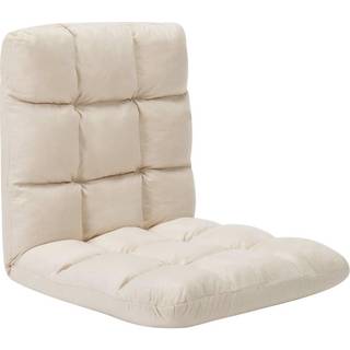 foldbar gulvstol mikrofiber cremefarvet