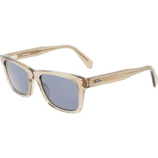 Ferragamo Mand SF1039S 278 Solbriller Acetat Beige Grå Firkantet Normal