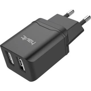 Havit 2 ports Dual USB oplader. H140. 2.1A. Sort.