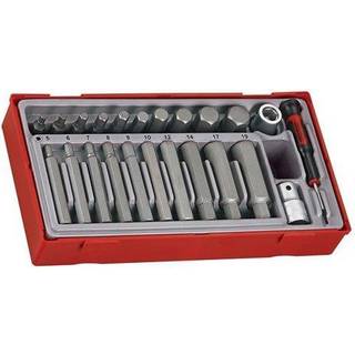 Toppe i sæt til indv. sekskanthul. Med 1/2" -tilslutningsfæste Teng Tools TTHEX23