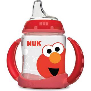 NUK Sesame Street Elmo Learner Cup ca. 150 ml – BPA-fri, spildsikker med blød tut og aftagelige håndtag, der vokser med barnet