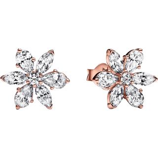 Pandora Rose Gold Sparkling Flower Earrings - Rose Gold