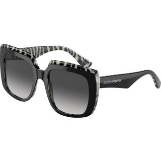 Dolce & Gabbana Kvinde DG4414 33728G Solbriller Acetat Sort Grå Firkantet Normal Skygge