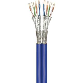 CAT 7A+ Duplex-netværkskabel, S/FTP (PiMF), blå, 100m kabelrulle
