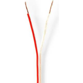 Nedis Højtaler Kabel | 2 x 0.75 mm² | Kobber | 100.0 m | Runde | PVC | Gennemsigtig | Rulle