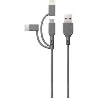 GP BATTERIES GP 3-in-1 USB-kabel, USB-C + Micro-USB + Lightning, 1m 4891199206313