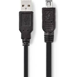 Nedis USB-kabel | USB 2.0 | USB-A Han | Mini 4-Pin Han | 480 Mbps | Nikkelplateret | 2.00 m | Runde | PVC | Sort | Plastikpose