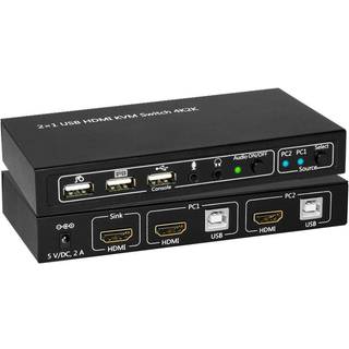 MICROCONNECT HDMI & USB KVM Switch 2 ports