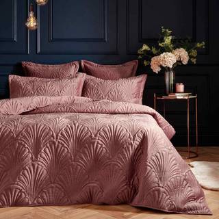 Paoletti Palmeria Quilted Duvet Cover and Oxford Border Pillowcase SetKing