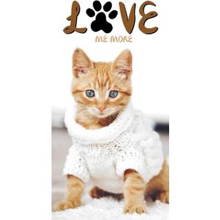 Kattekilling ''Love me more'' Badehåndklæde