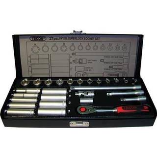 Tecos Topnøglesæt 1/4'' 27dele t-0627m