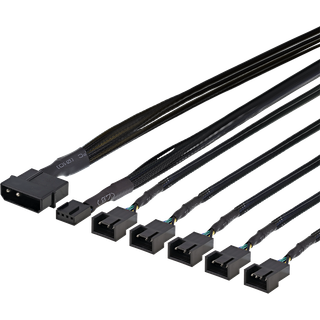 4-pin til 5x4-pin PWM splitter med Molex strøm – sort