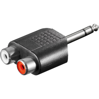 6.3 mm. Jack adapter (2 x RCA hun - 1 x 6.3 mm han)