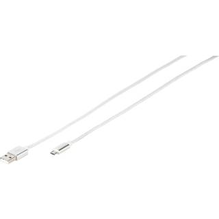 VIVANCO Longlife Flettet Micro-USB kabel 1,5m Hvid
