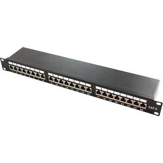 LogiLink Cat.6A Patch Panel 24 ports shielded 19 inch rack mount black