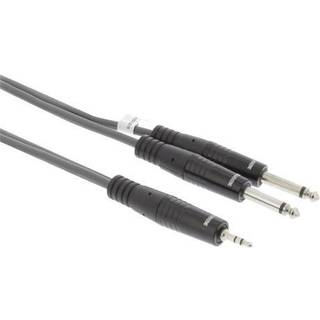 Stereo MiniJack til Jack kabel (3.5 mm Jack - 2x 6.35 mm Jack), grå | PRIS-MATCH