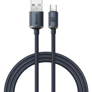 Baseus Crystal Shine USB-A / USB-C-kabel - 1.2m, 100W - Sort