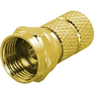 Guldbelagt F-stik connector (han), 6,2mm antennekabel, skruemontering - Livstidsgaranti