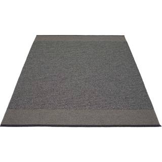 Pappelina Edit Tæppe Black / Trækulsfarvet / Granite Metallic 140x200 Cm - Ensfarvede tæpper Polyester Sort - ETX420