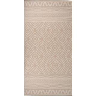 fladvævet udendørstæppe 100x200 cm stribet brun