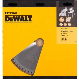Dewalt Cirkelsavsklinge til træ og metal 250x30 mm, 60T, DT4352