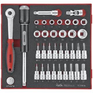 Teng Tools Topnøglesæt med 36 dele med 3/8\" firkantfatning. TED3836