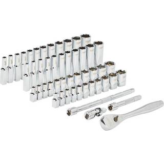 Topnøglesæt 1/4" korte/lange toppe mm/tomme 50dele