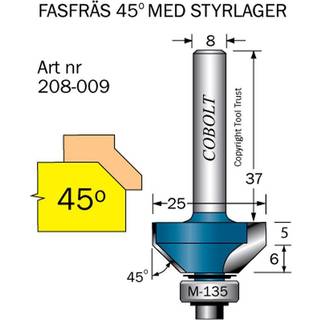 Cobolt 208-009 Fasfræser med styrelejer