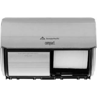 Kompakt 2-roll side om side Coreless High-Capacity toiletpapir dispenser af GP Pro (Georgia-Pacific); Rustfrit; 56798; 10.120 """" W x 6,750 """" D X