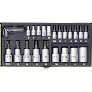 Socket &amp; bit set Proxxon 1/4''+1/2''; 23 stk.