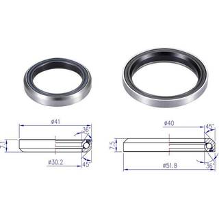 Lager BBB 41.0 mm 36° x 45°/51.8 mm 36° x 45°, 1 sæt