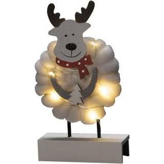 Konstsmide Konstsmide Elg Juledekoration i træ & bomuld 6 LED 2xAA 3266-210