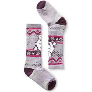 Smartwool Kids' Wintersport Full Cushion Polar Bear Pattern OTC- Recycled Socks Purple Eclipse, L