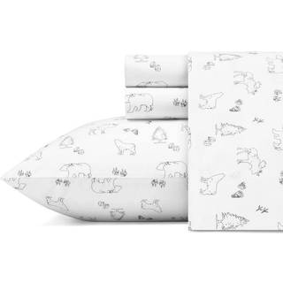 Eddie Bauer - King Sheets Cotton Percale Bedding Set Crisp & Cool Home Decor (Animal Tracks King)