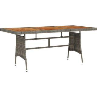 havebord 160x70x72 cm polyrattan og massivt akacietræ sort