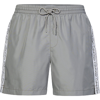 Medium Drawstring Swim Shorts - Logo Tape - White - XXL
