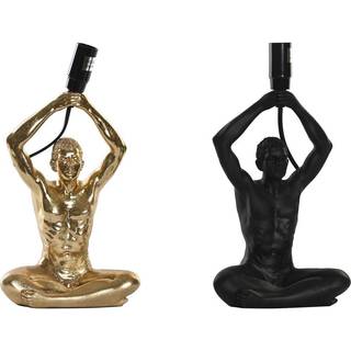 Bordlampe DKD Home Decor 25W Sort Gylden Mænd 220 V Moderne (16 x 10,5 x 25 cm) (2 enheder)