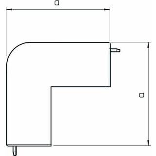 Hjørne udvendig 60x90 mm hvid ral 9010