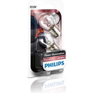 Pære 12V 2 stk - Philips Visionplus 60% - P21/5W / BAY15d