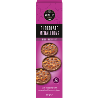 Nordthy Chokolade Medaljoner Mælk & Hasselnød - 60 g