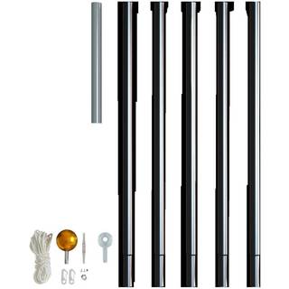 Twinkly Flagpole Kit for 6-meters-tall Light Tree. Black Aluminium.