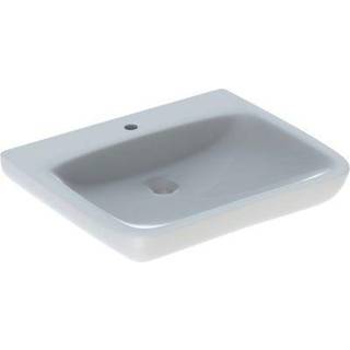 Geberit Renova Comfort håndvask barrier-free: B=65cm, T=55cm, Hanehul=Midtpå, Overløb=Uden, Hvid