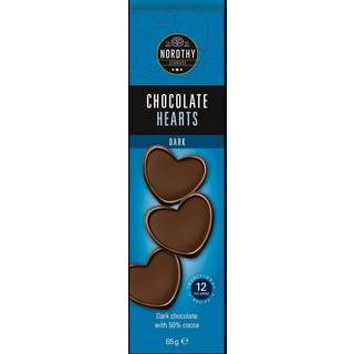 Nordthy Chokoladehjerter Mørk - 65 g