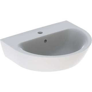 Geberit Renova håndvask: B=55cm, T=45cm, Hanehul=Midtpå, Overløb=Synlig, Hvid / KeraTect